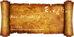 Rex Árpád névjegykártya